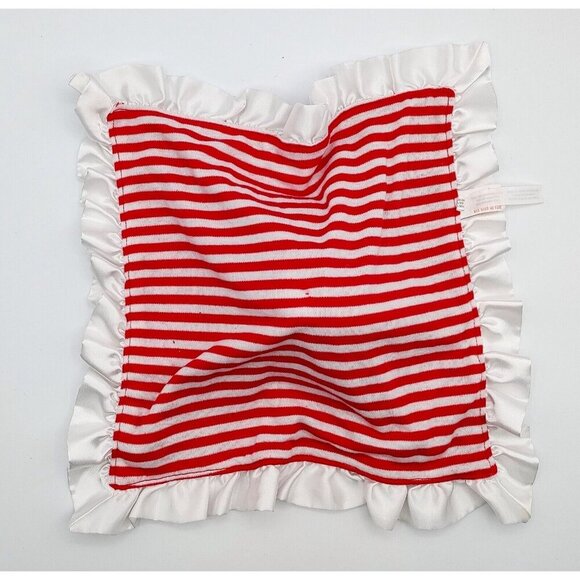 Rudolph Clarice Babys 1st Lovey Christmas Security Blanket Red White Satin - Picture 5 of 6